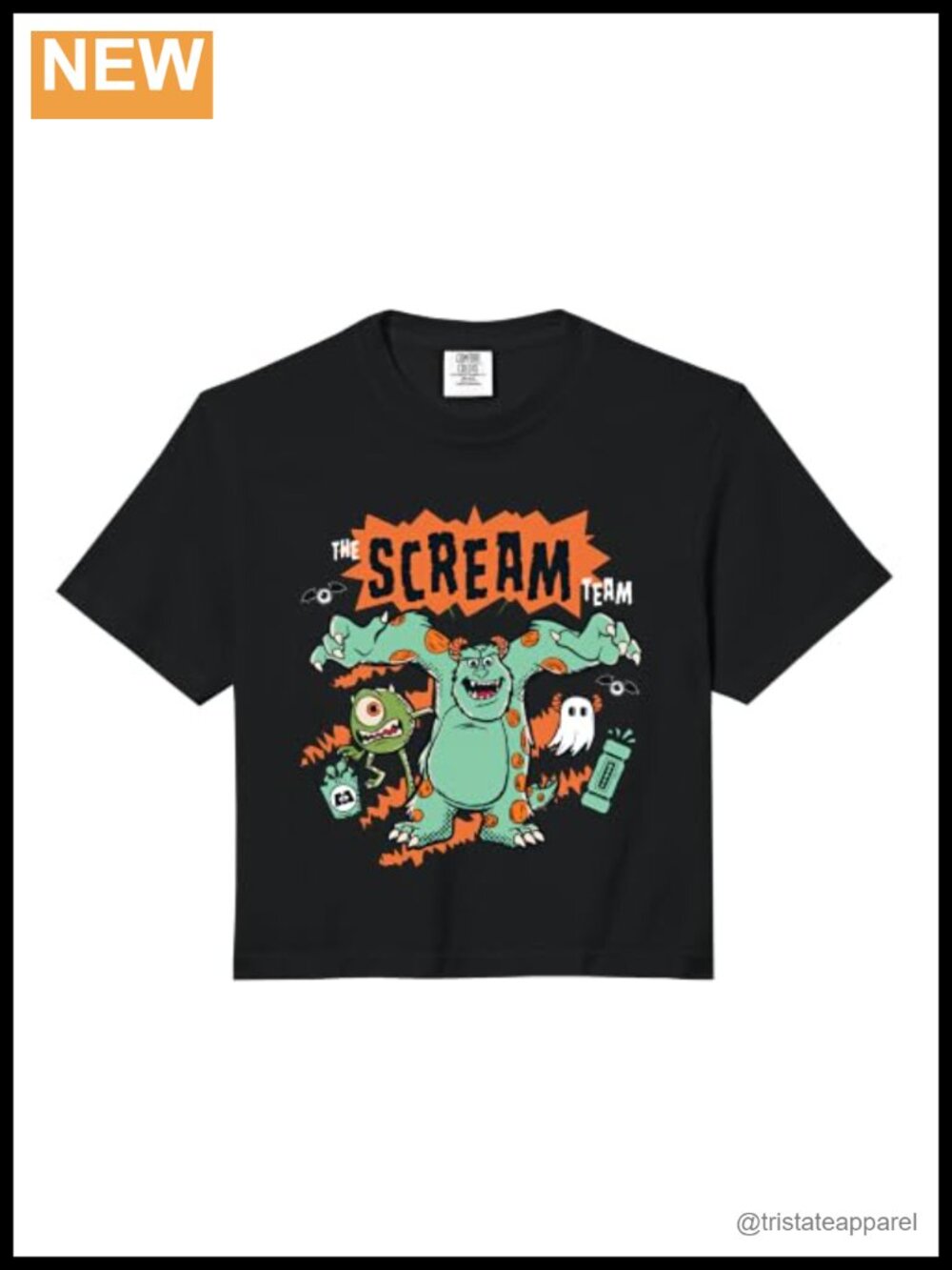 Disney Pixar Monsters Inc Halloween Crew Crop Top Scream Team